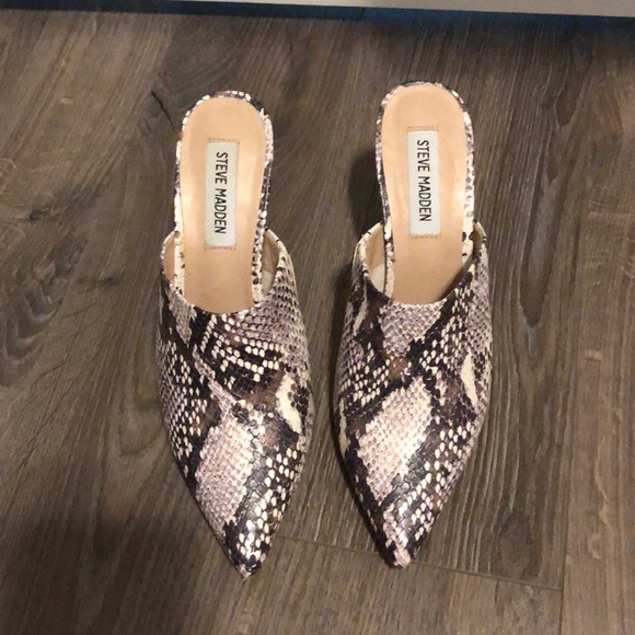 Steve Madden Shoes - Snake skin skinny heeled mules
